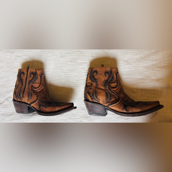 Corral Distressed Brown Leather Cowboy Boots Women’s Size 7 M Stk G1382 - Picture 5 of 12